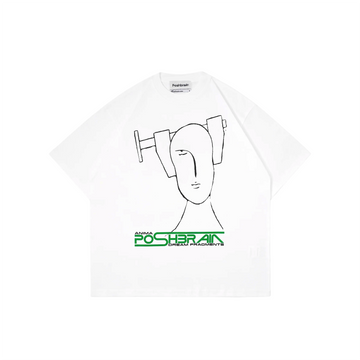POSHBRAIN PORTABLE HEAD TEE - WHITE